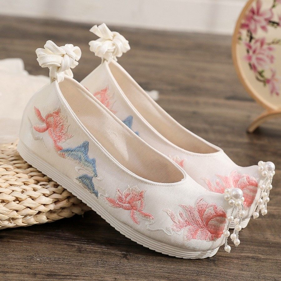 增高制宋鞋明复古绑带弓鞋民族风天恋古风子女单鞋