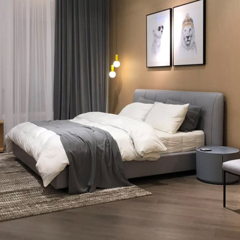 楷模家具莱曼系列正品卧室北欧简约现代小户皮艺床