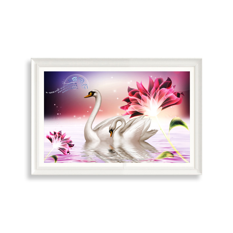 十字绣客厅简约现代现代新新款心心相印天鹅小幅卧室十字绣套件