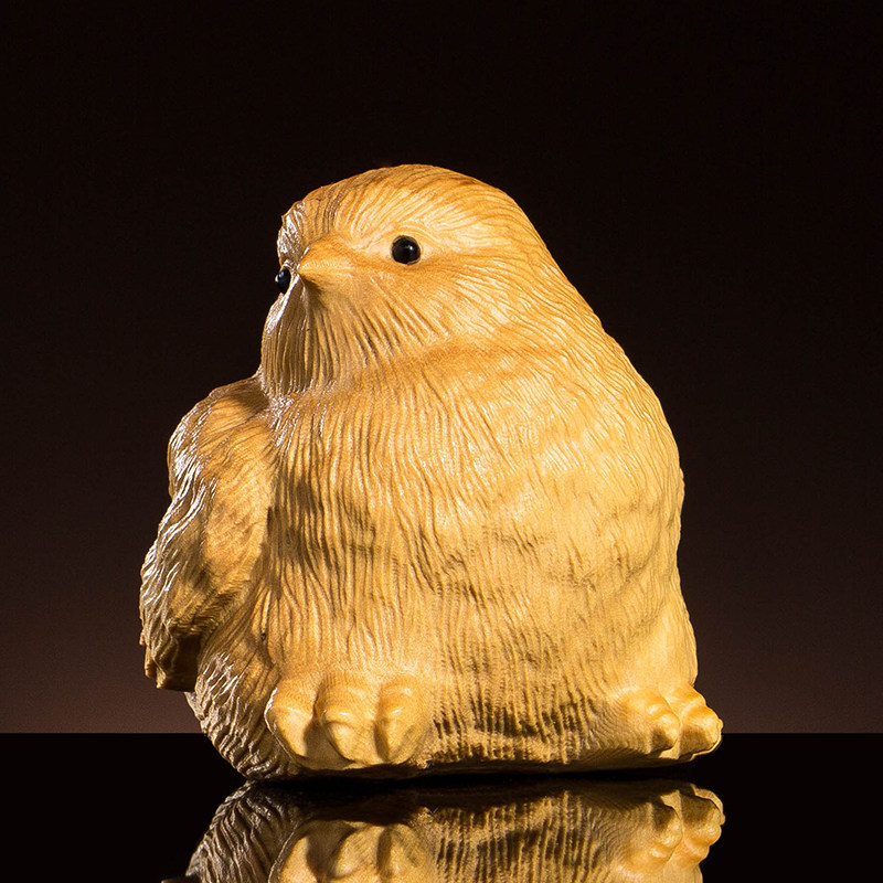 新款十二生肖鸡可爱小鸡乐清黄杨木雕刻汽车摆件手工艺礼品小摆件