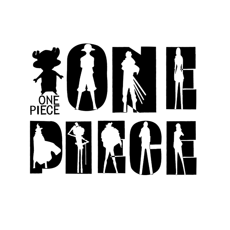 动漫海贼王字母人物黑白热转印diy衣服装饰胶印布贴