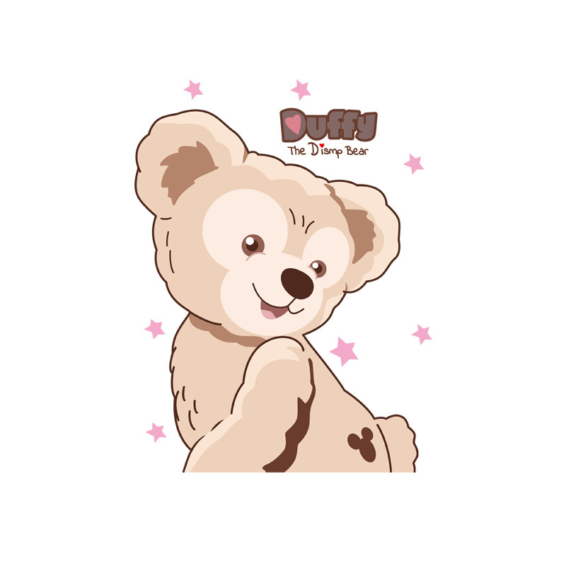 可爱通达菲熊图案情侣装衣服印花装饰布贴