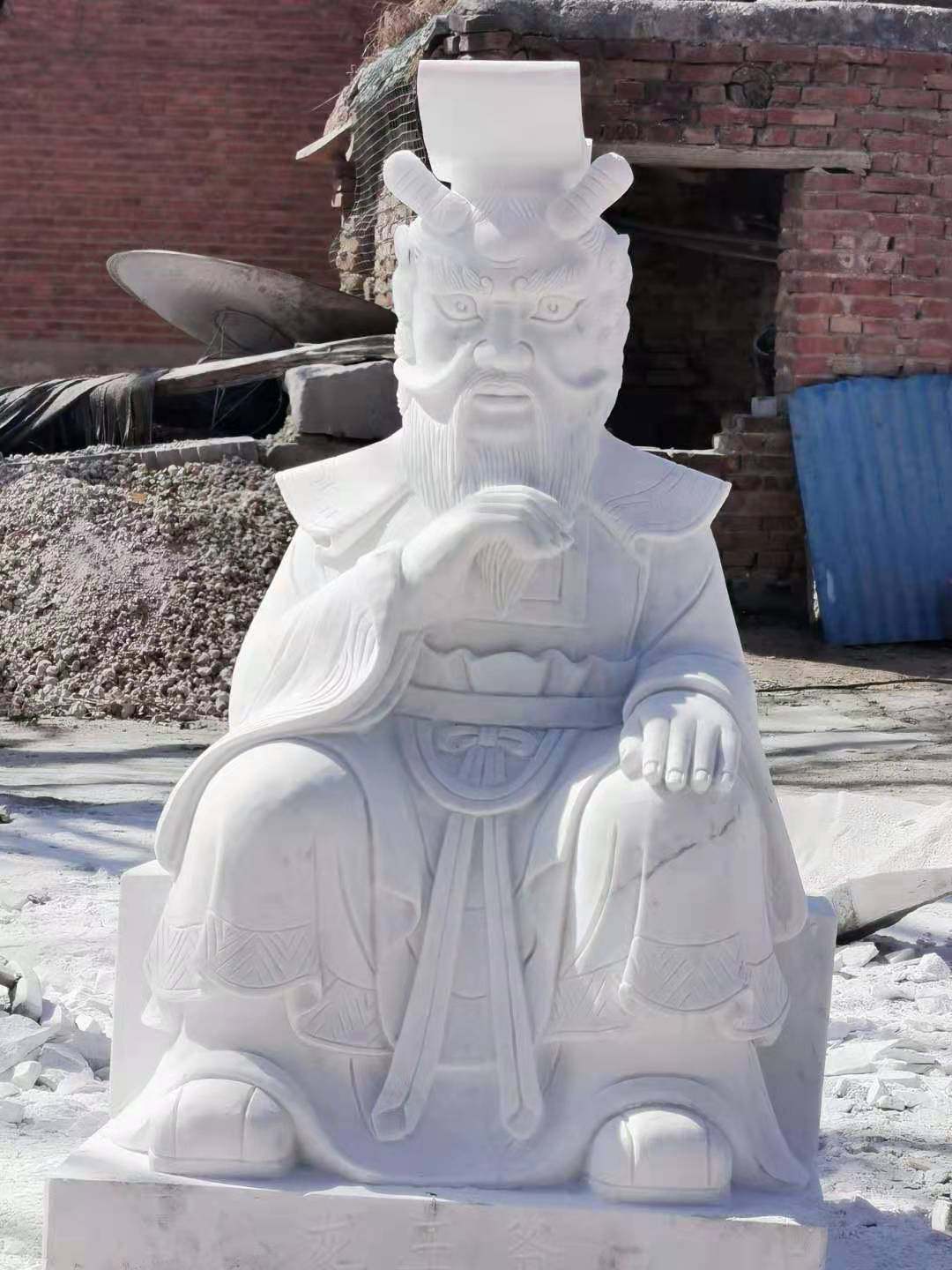 龙王石雕青石大理石坐像老龙王天然石头雕刻庙宇石雕