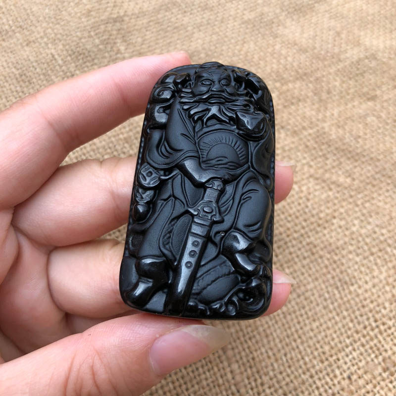 钟馗玉牌挂件天然捉鬼玉佩转运护身招财项链项坠