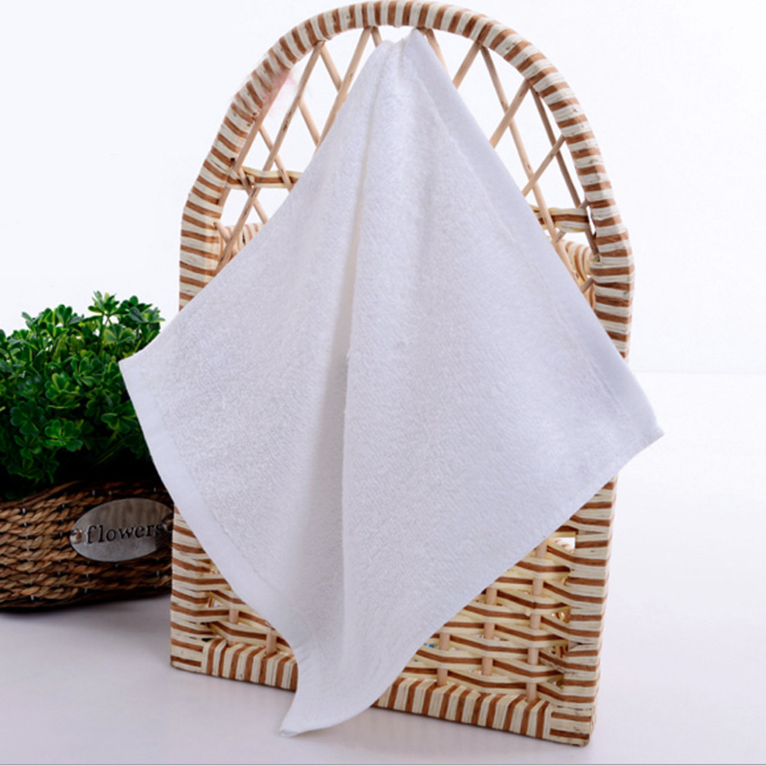 纯棉美容院专用热敷加厚白色小方方巾正方形全棉毛巾