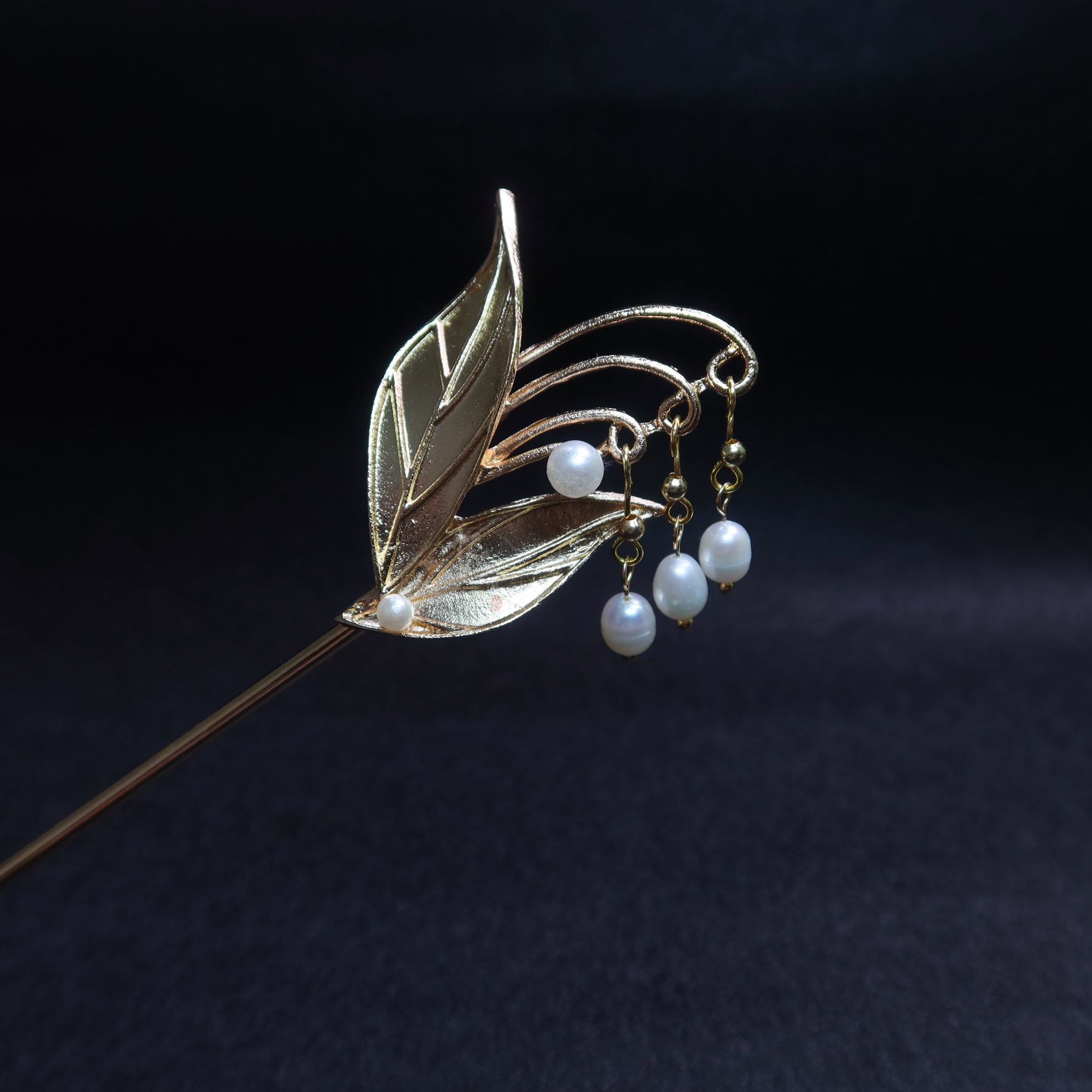 发簪素雅汉服发百搭旗袍古风头饰珍珠流苏步摇发饰