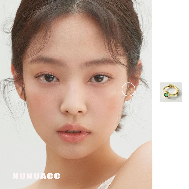 blackpink金智jennie同款简约纯银迷你水钻18k金耳骨耳钉