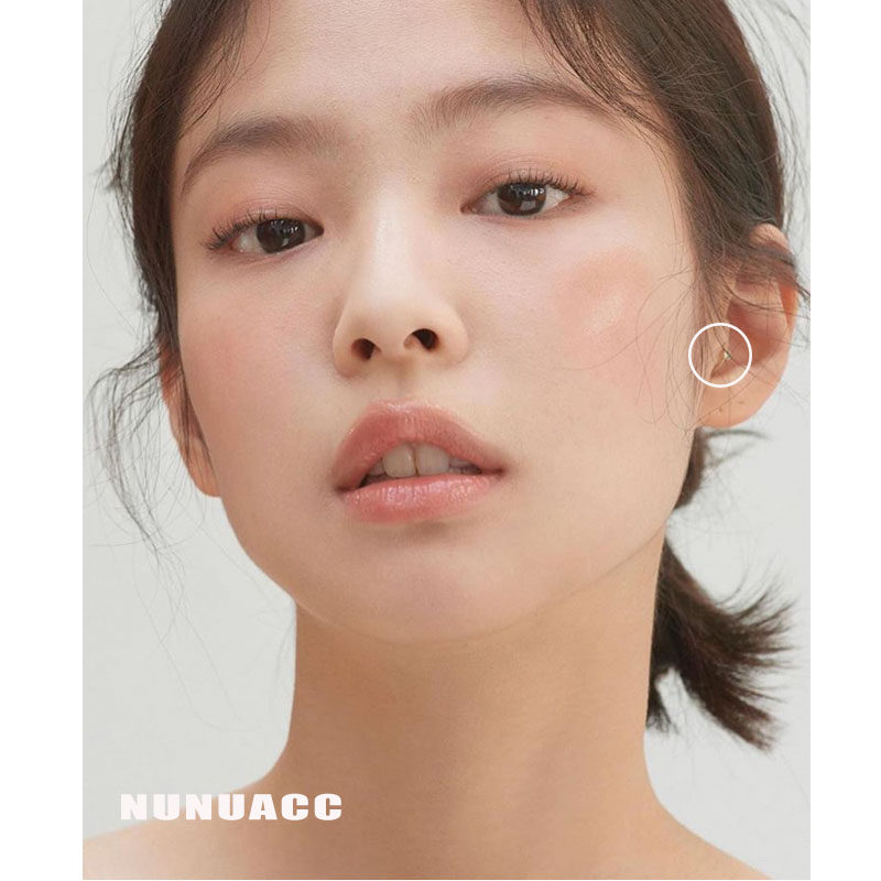 blackpink金智jennie同款简约纯银迷你水钻18k金耳骨耳钉