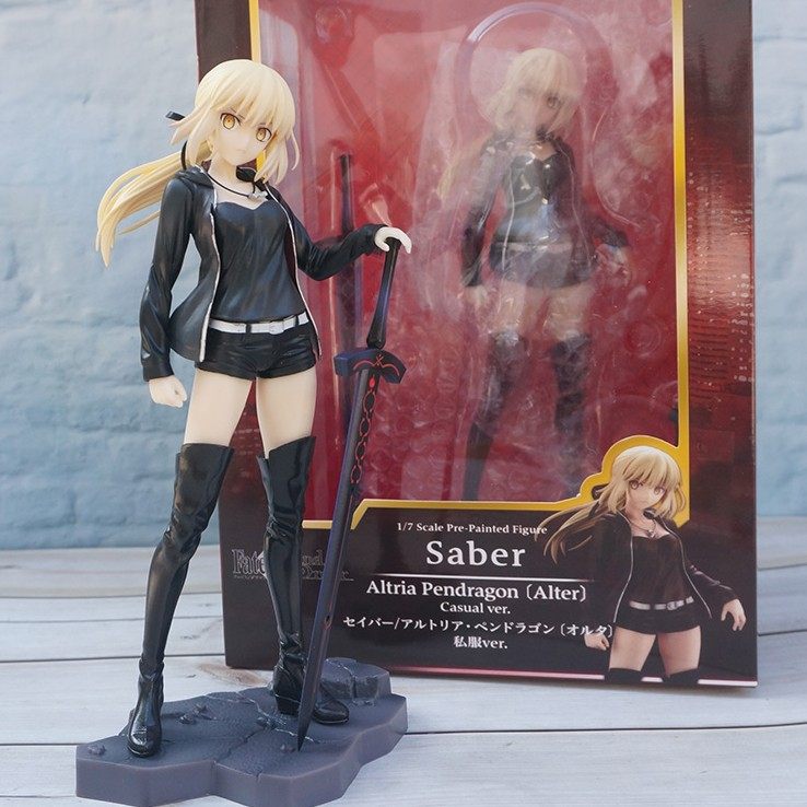 新宿黑saber手办模型机箱摆件fate呆毛私服王亚手办