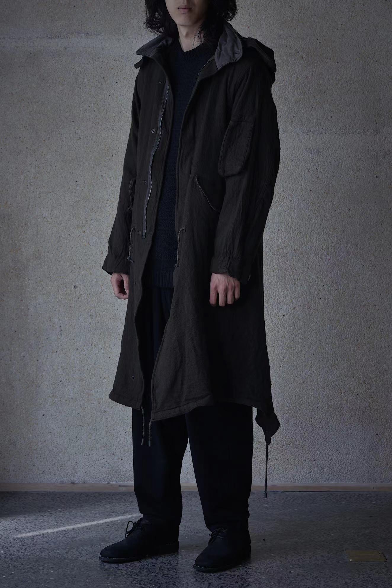 官方代理yohjiyamamoto山本耀司墨绿大衣当季新品拂石风衣