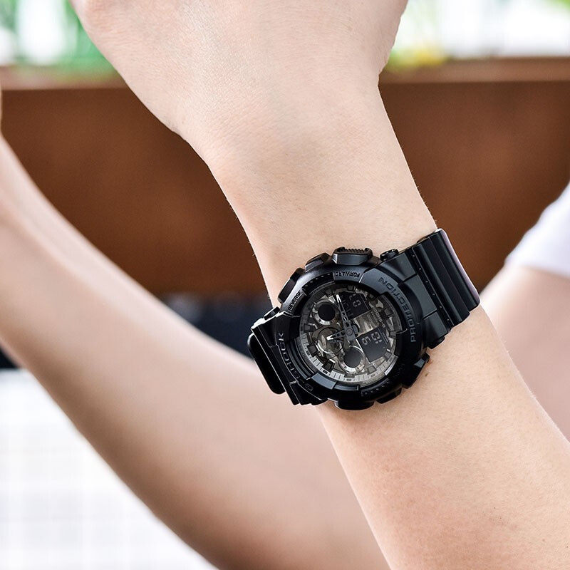 casio卡西欧gshockyouth迷彩双显防震运动手表ga100cf1a9日韩腕表