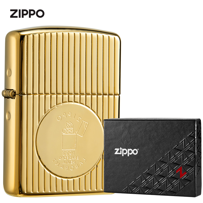zippo打火机正版官方旗舰创立金色限量49629男士zippo