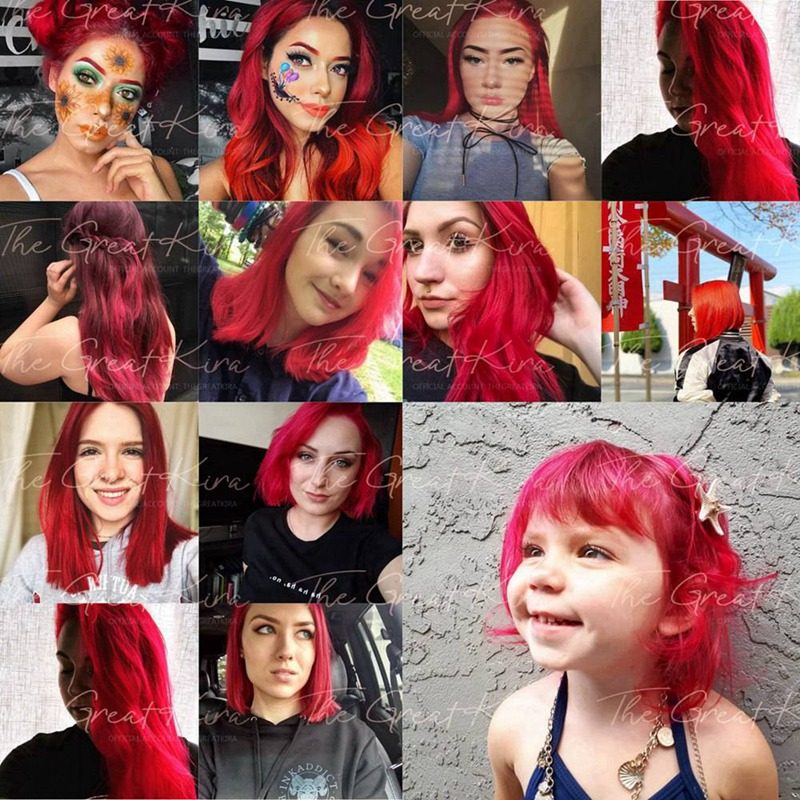 arctic fox半永久彩色染发剂膏2019流行色男女梦幻紫黑无氨