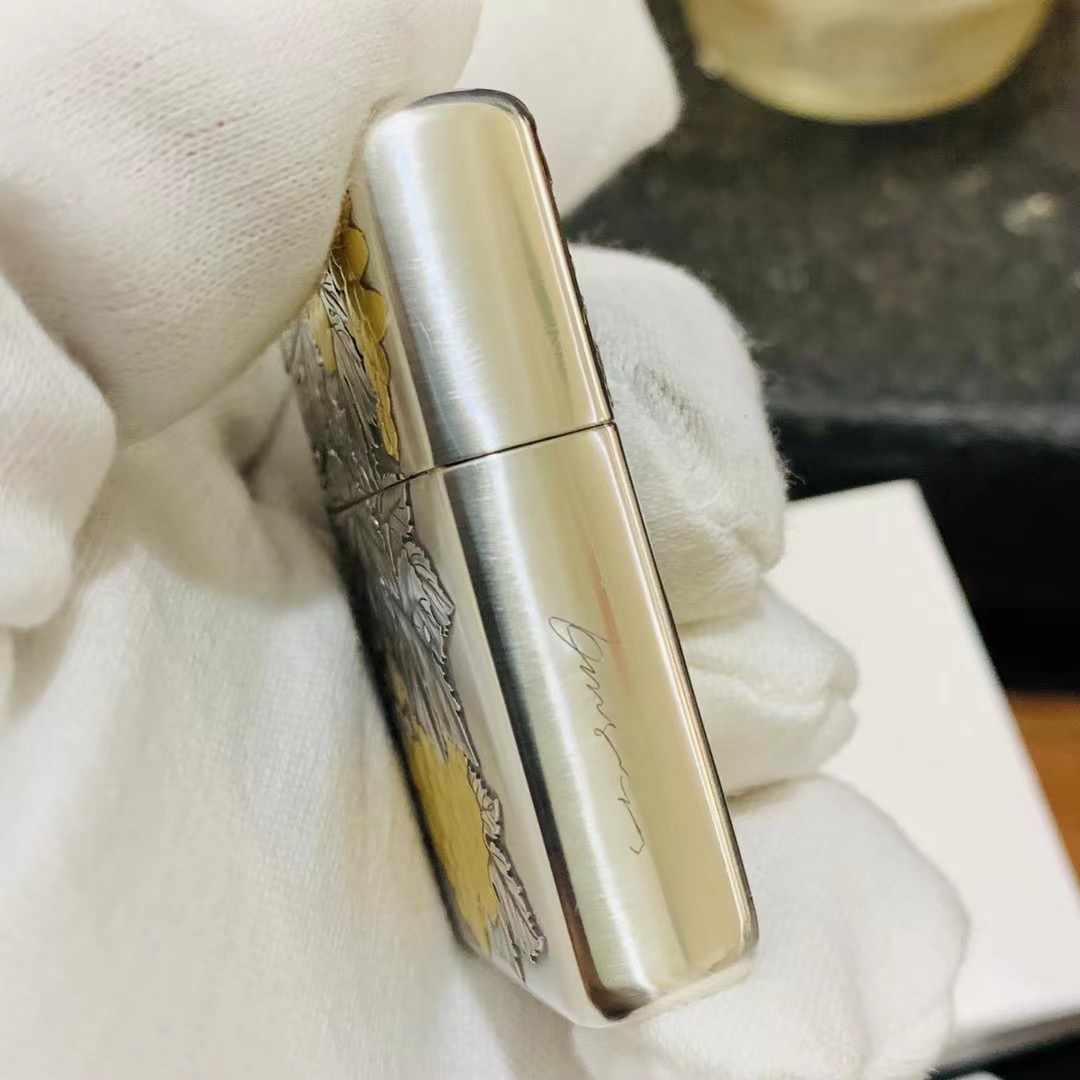 原装正版zippo煤油打火机鬼王纯银限量盔甲雕刻zippo