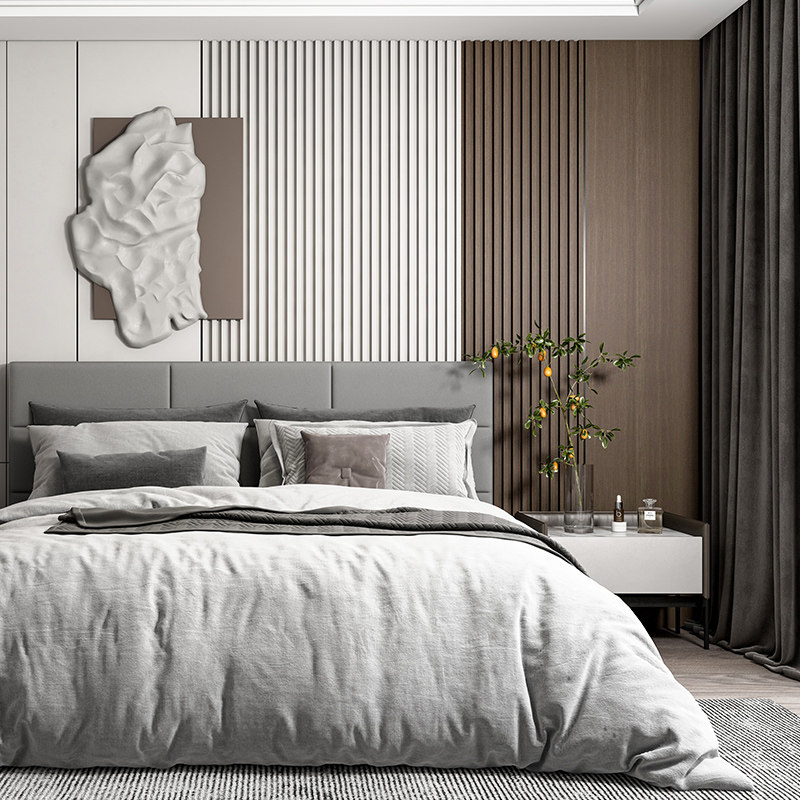 木饰面板环保影视生态背景墙轻奢现代简约长城护墙板定制背景墙