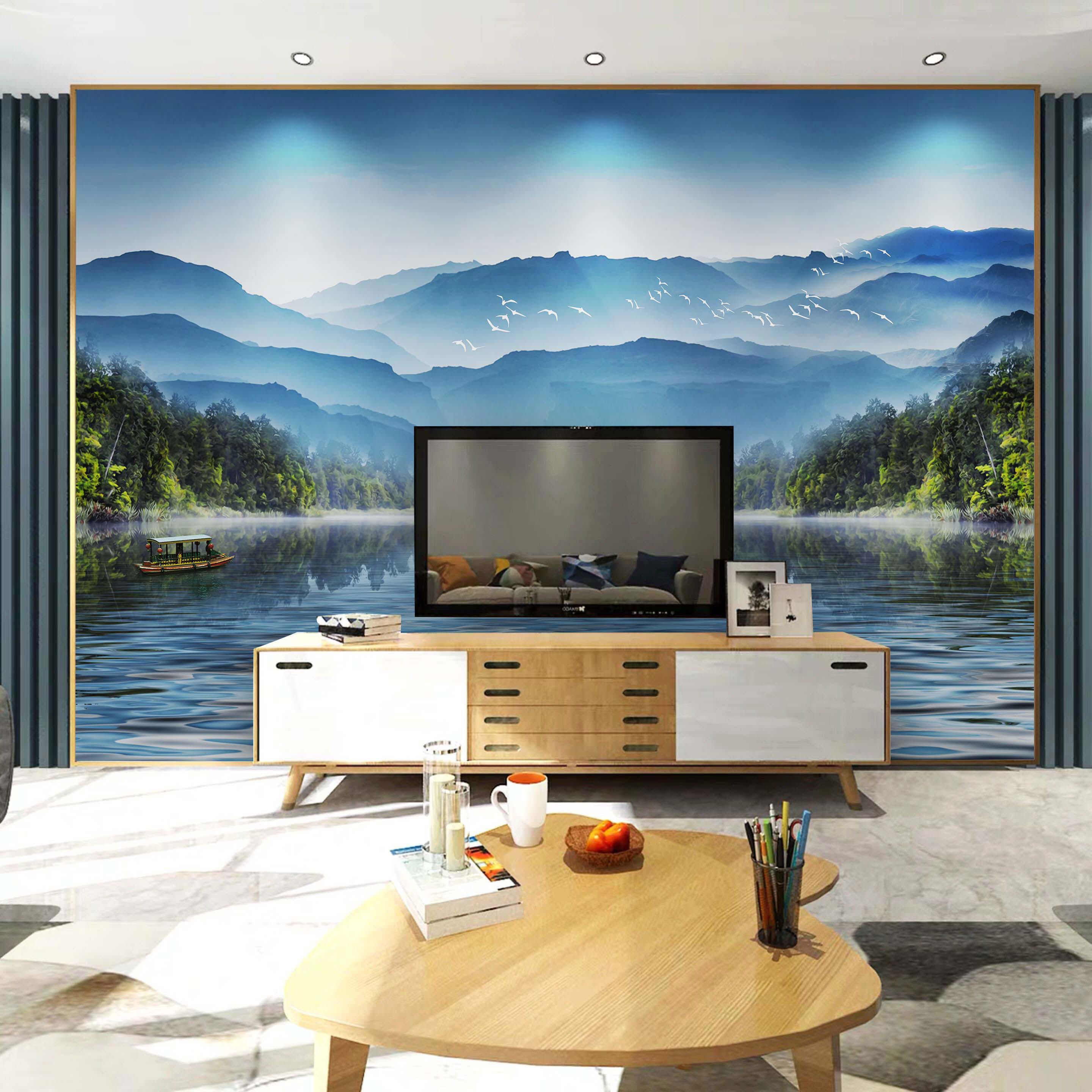 8d电视背景墙壁纸自粘客厅影视装饰5d立体墙贴