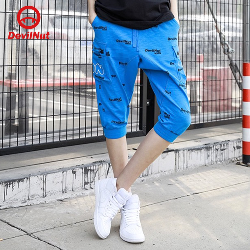 DEVIL NUT潮牌 恶魔 男女同款宽松灰色印花休闲卫裤 家居 AOL SET