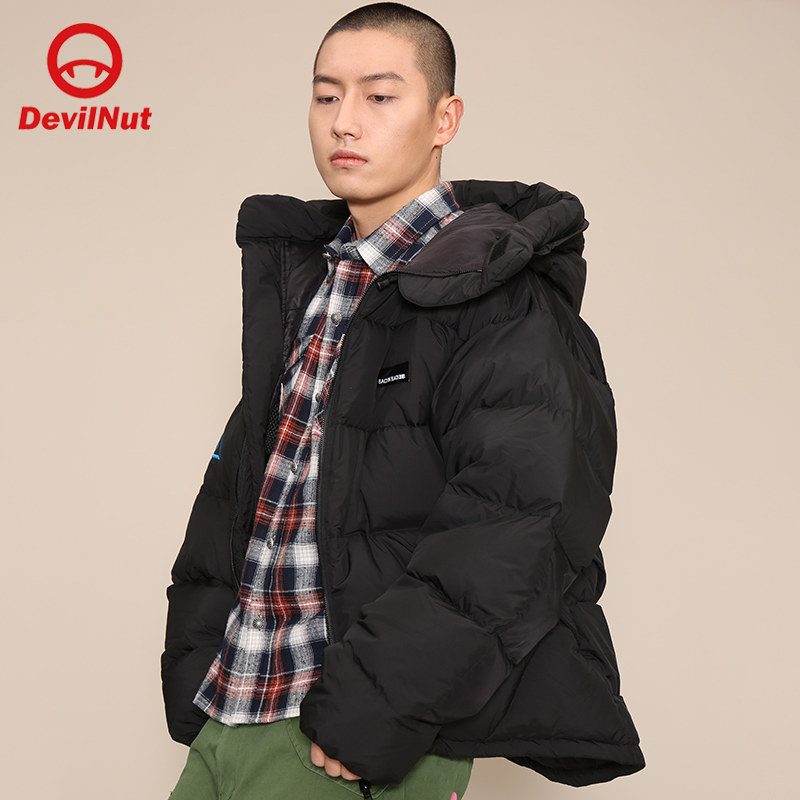 devilnut潮牌恶魔男女女同高领鹅绒羽绒服外套羽绒服