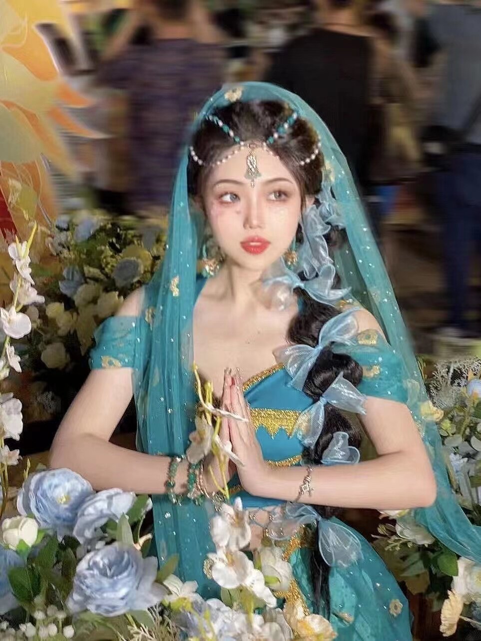 西域舞姬服装红色茉莉公主异域同款套装印度民族服装