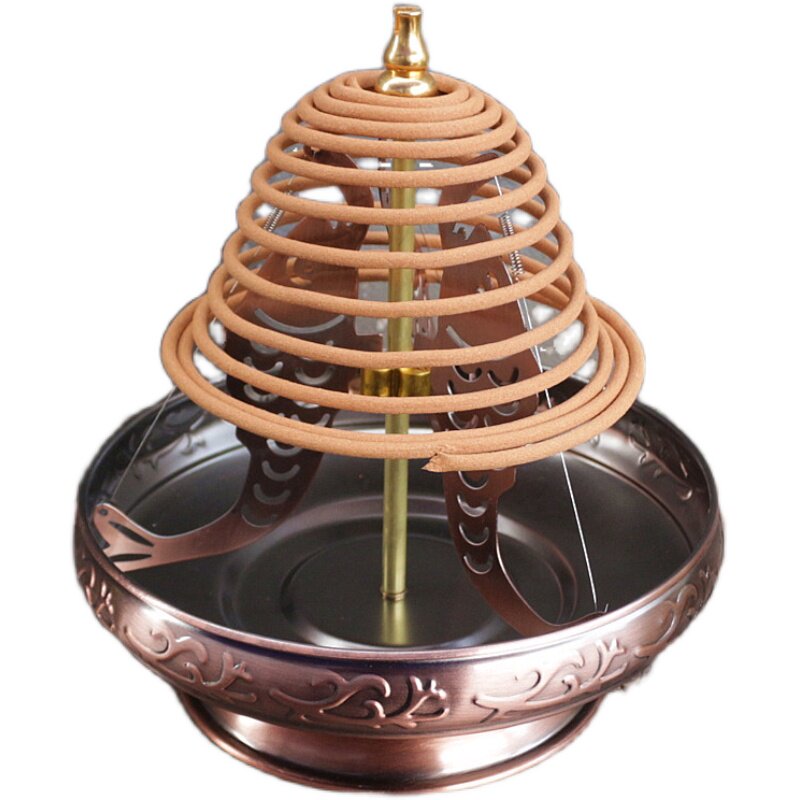 盘香包邮加厚三鱼支架架点檀香合金供佛家用塔香薰炉
