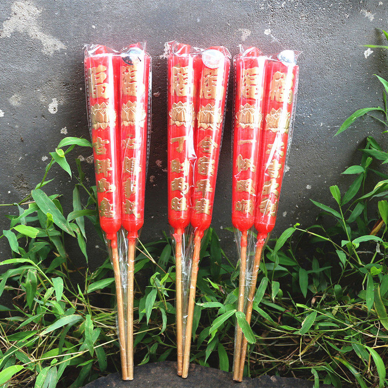 蜡烛金字无烟竹签供佛祭祀用品烛红烧香祈福无味蜡烛