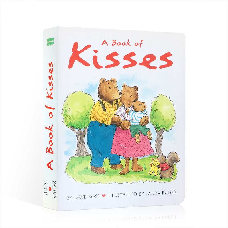 英语启蒙认知绘本a book 进口书籍童书 kisses亲吻硬皮纸板书撕不烂
