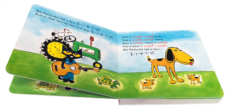 英文原版进口绘本petethecatoldmacdonaldhadafarmboardbook皮特猫j