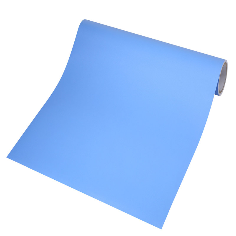 加厚纯色墙纸素色自粘蔚蓝色亚光波音软片家具翻新贴磨砂防水贴纸