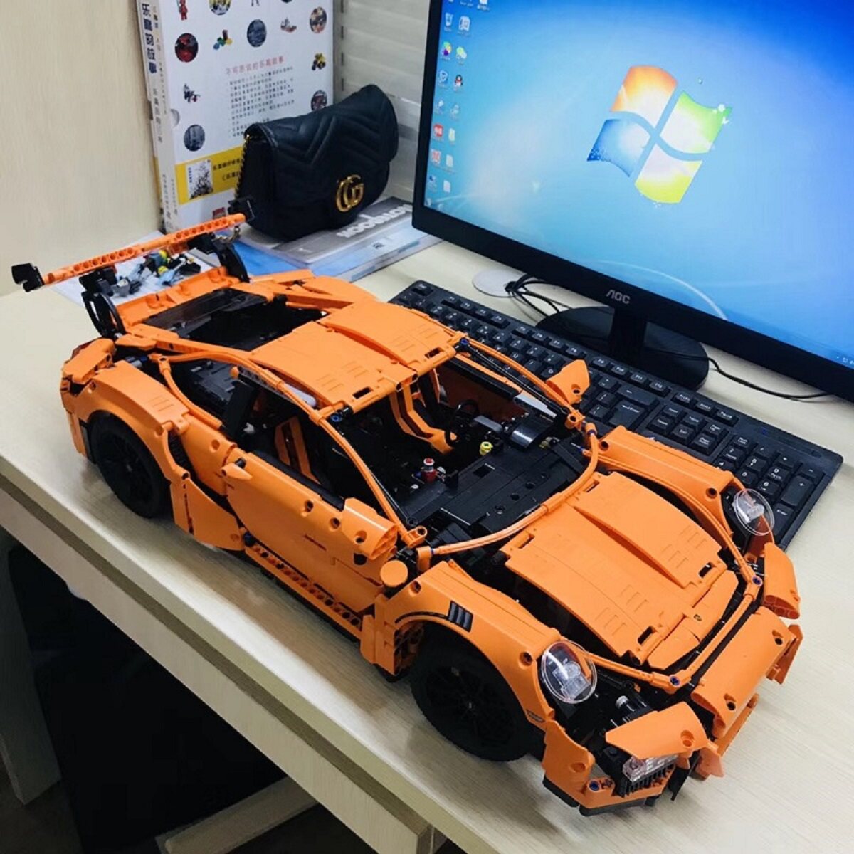 lego乐高42056保时捷911gt3rs动力组灯组改装马达电机塑料积木