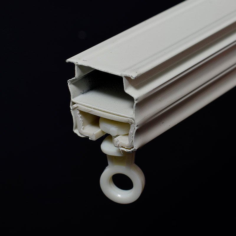 窗帘轨道静音加厚铝合金挂钩单双滑轨滑轮顶装窗帘轨道