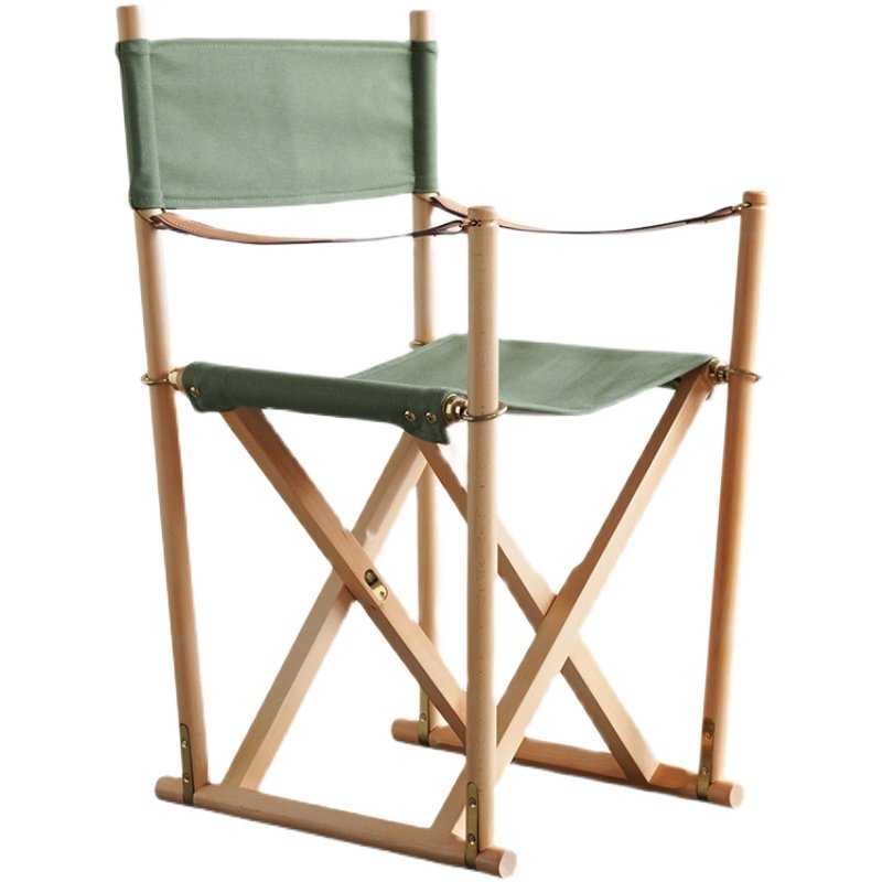 北欧复古mk16实木折叠阳台帆布休闲椅靠背餐椅折叠椅