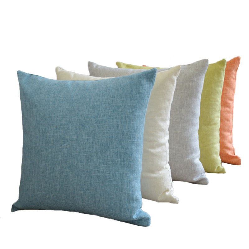 纯色亚麻长条抱枕枕套不含芯床枕头美式客厅靠垫