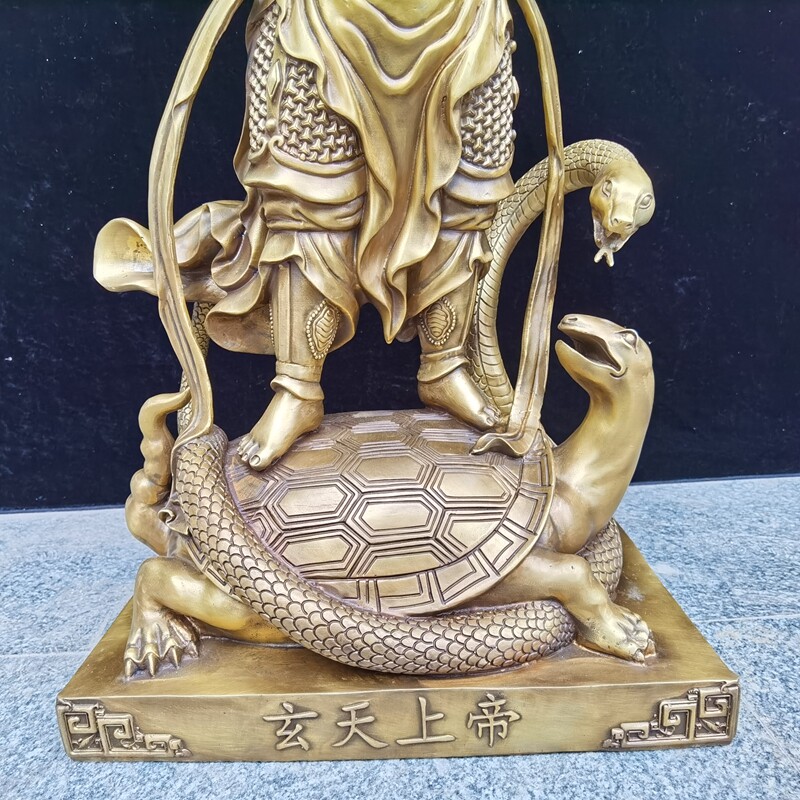 大帝纯铜玄天上帝神像家用供奉真武铜像玄武摆件