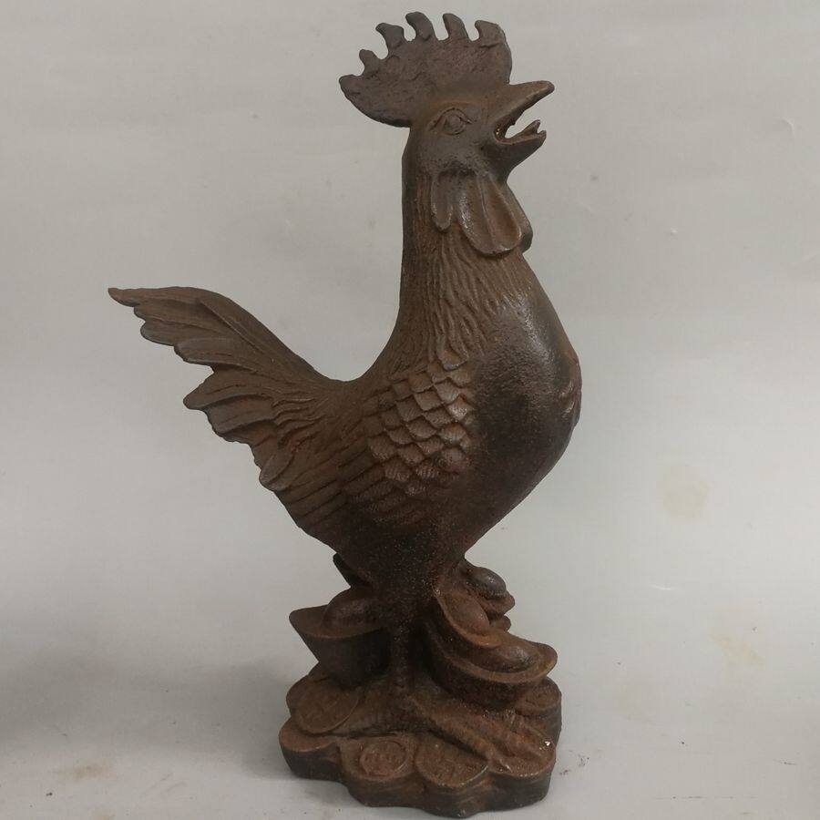 铁公鸡生肖鸡招财聚财镇宅家居铸铁器摆件复古怀旧实用收藏品相佳