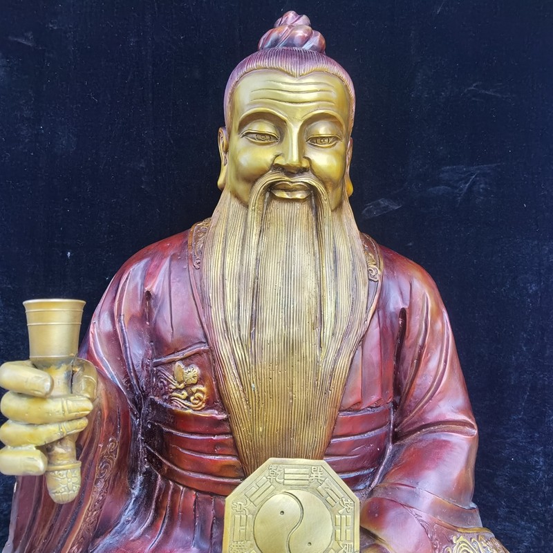 老祖纯铜王禅坐像铜王诩王神像鬼谷子镇宅保平安摆件