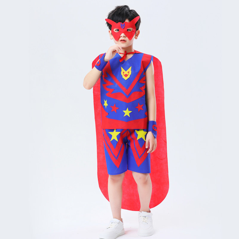 秀幼儿园手工材料diy男童奥特曼亲子走秀表演服 环保服装 儿童时装