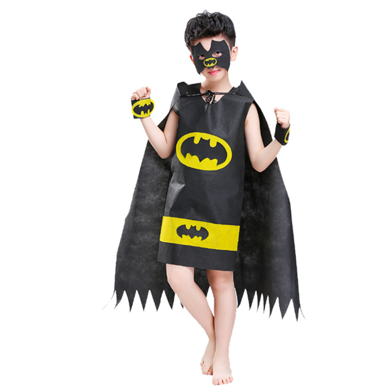 六一儿童蝙蝠侠演出服男童手工制作diy环保亲子时装走秀表演服装