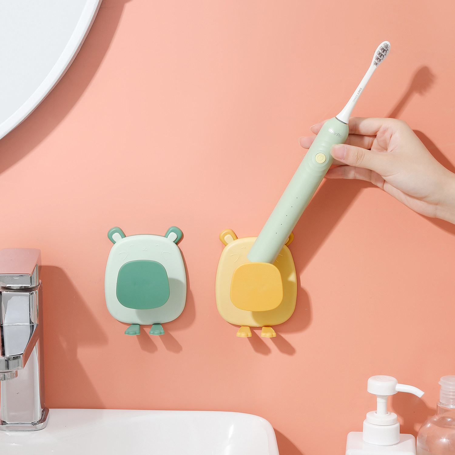 电动牙刷置物架打孔壁挂式架子卫生间浴室牙具牙刷收纳牙刷架