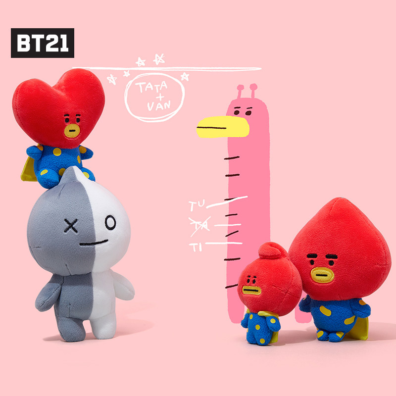 bt21universe卡通动漫周边萌趣tata站立玩偶套装line动漫t恤