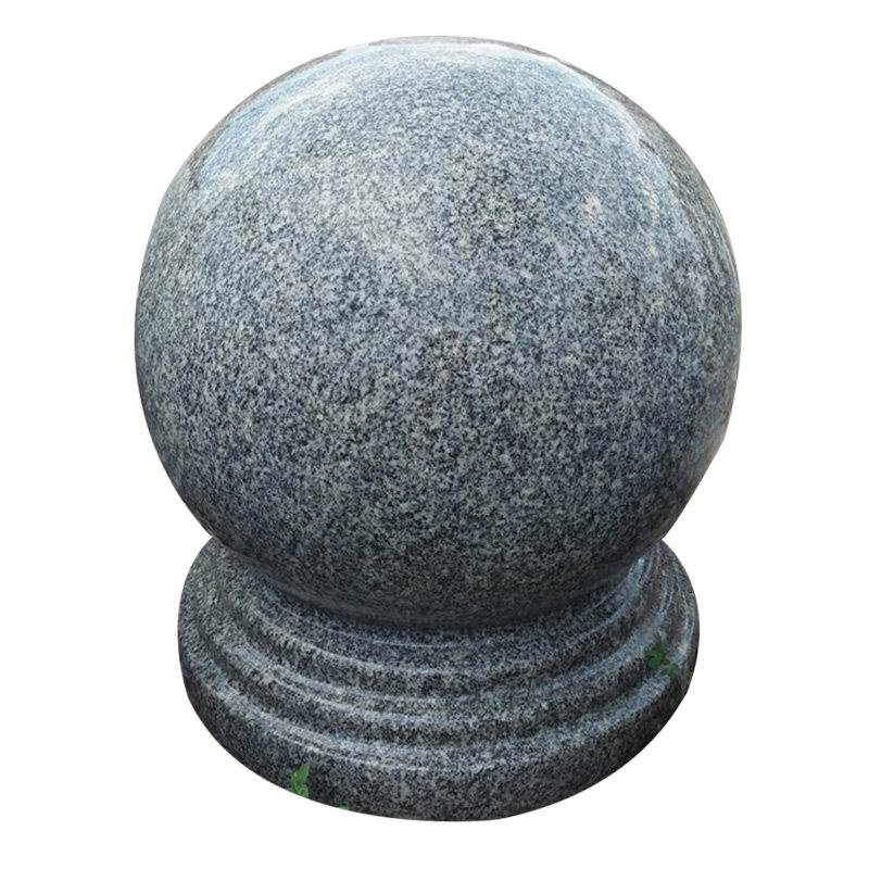 整石球路障圆球石头门墩柱锥安全防撞石来运转路边停车场挡车设施