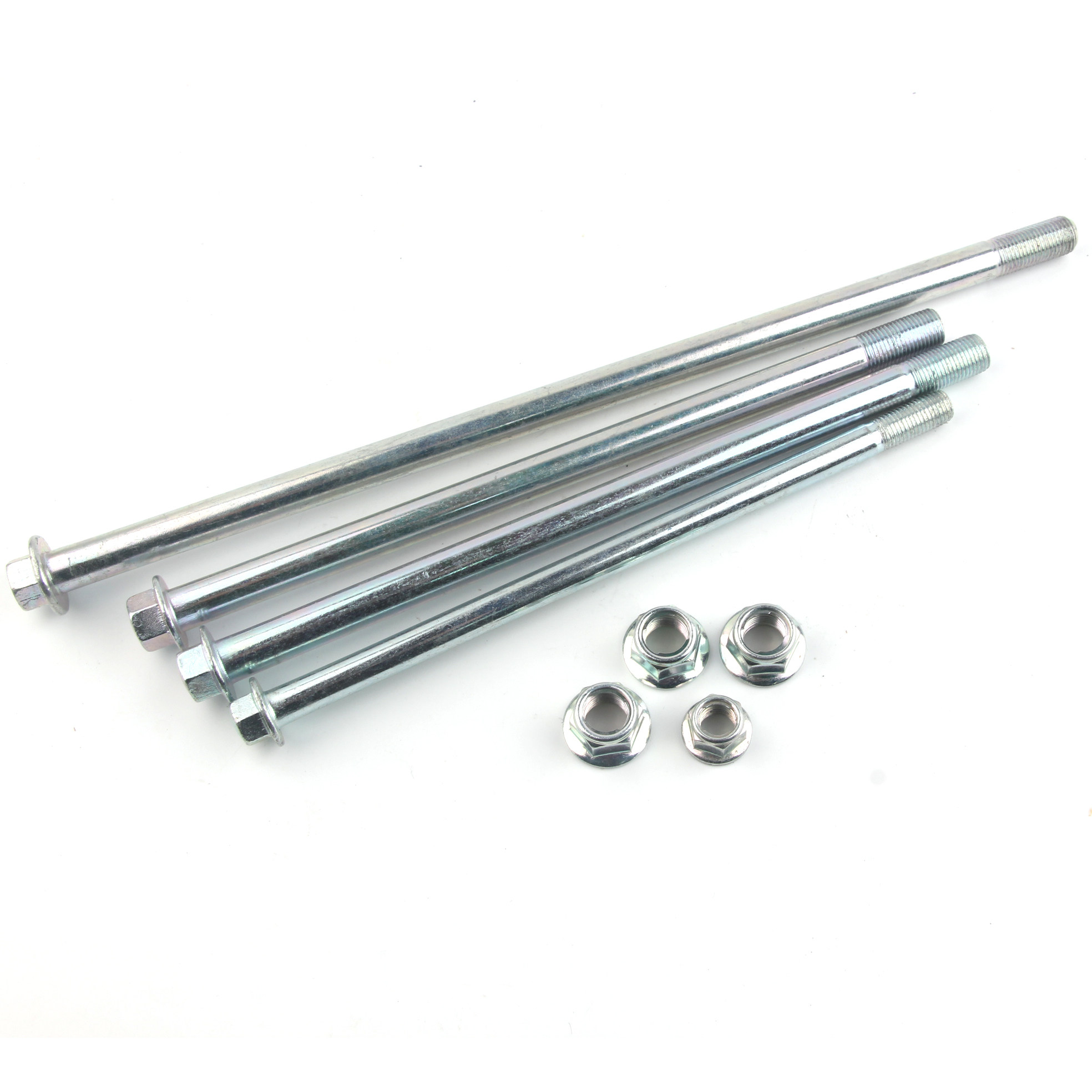 电动车摩托车前轮轴后轮轴平叉轴中轴m10m12后平叉轴带螺母