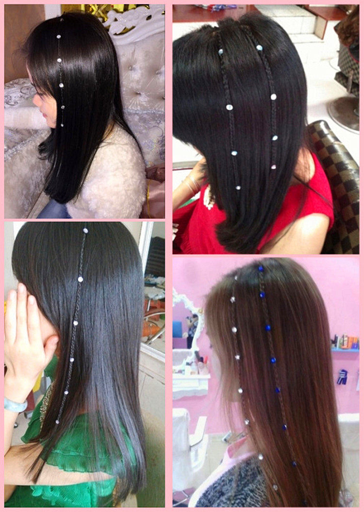 头发镶钻的钻套装接发钻石水钻发饰头饰编发钻头发贴钻饰品