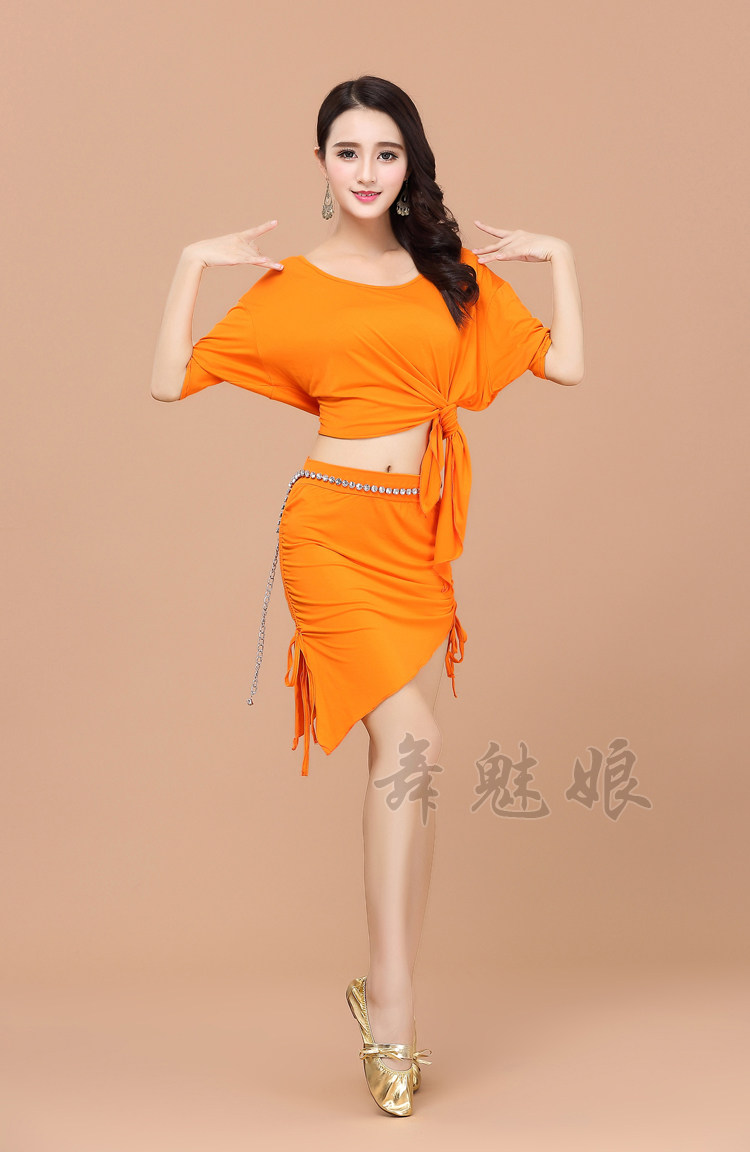 秋冬新款大码肚皮舞套装练习练功服高档莫代尔性感包邮表演演出服