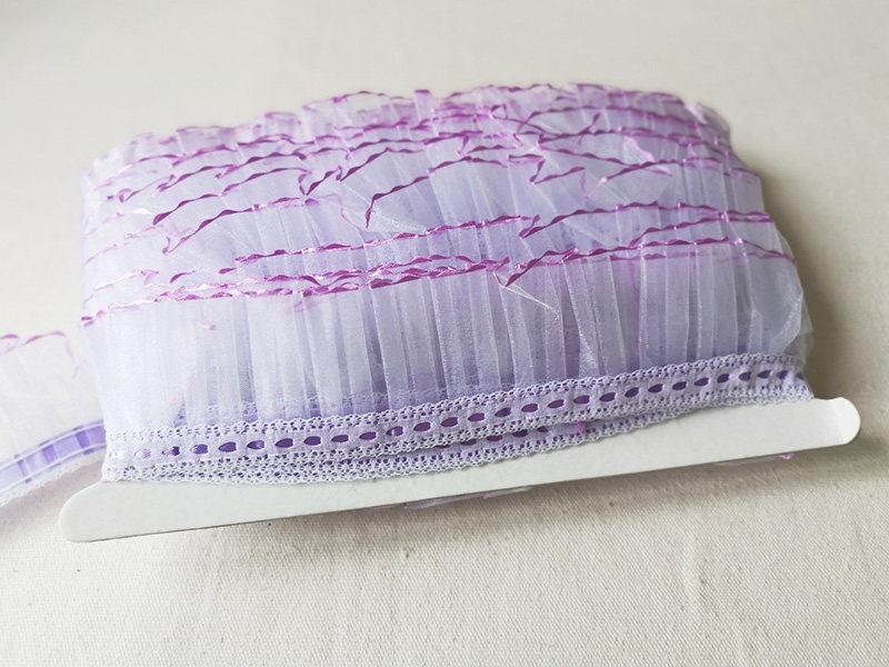 5cm宽娃布艺装饰diy手工材料欧根纱压褶皱花边