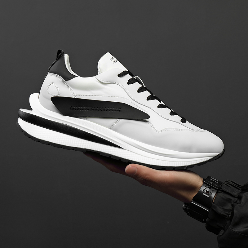小白鞋男2022年新款夏季男鞋透气休闲运动鞋厚底增高阿甘跑步鞋潮