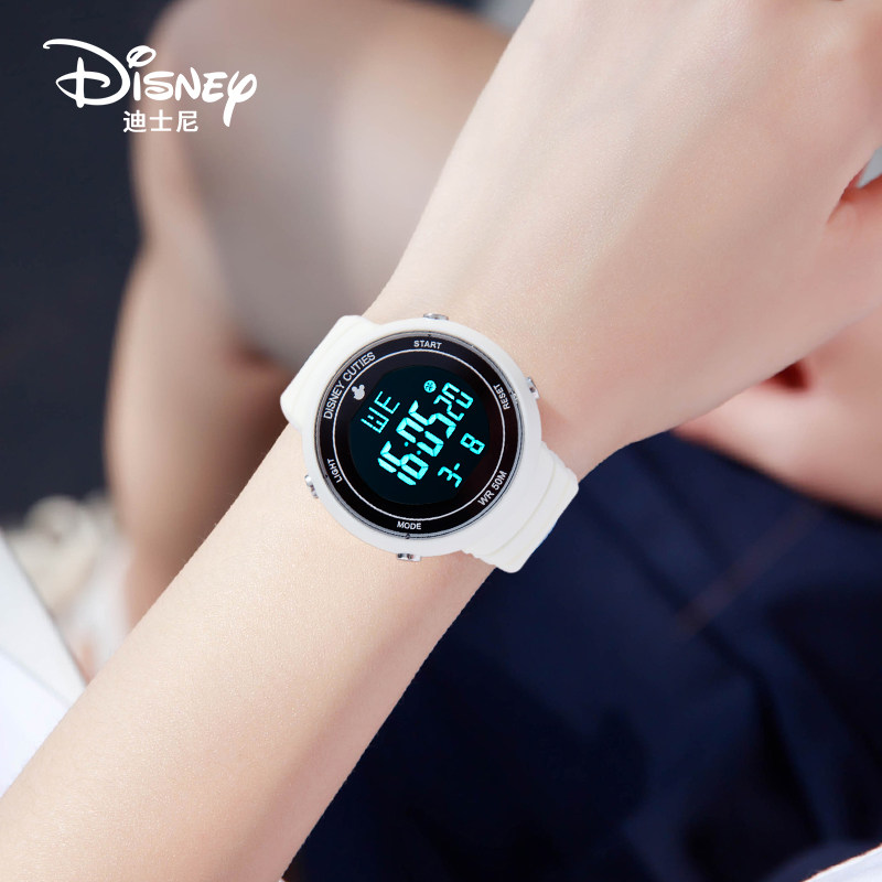 迪士尼电子手表女款学生初中生女孩高中女生中学生儿童国产腕表