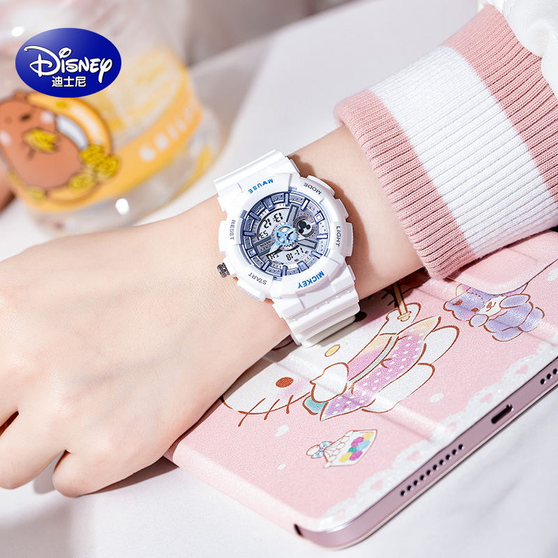 迪士尼儿童手表女款学生初高中生防水中学生女孩独角兽联名电子表