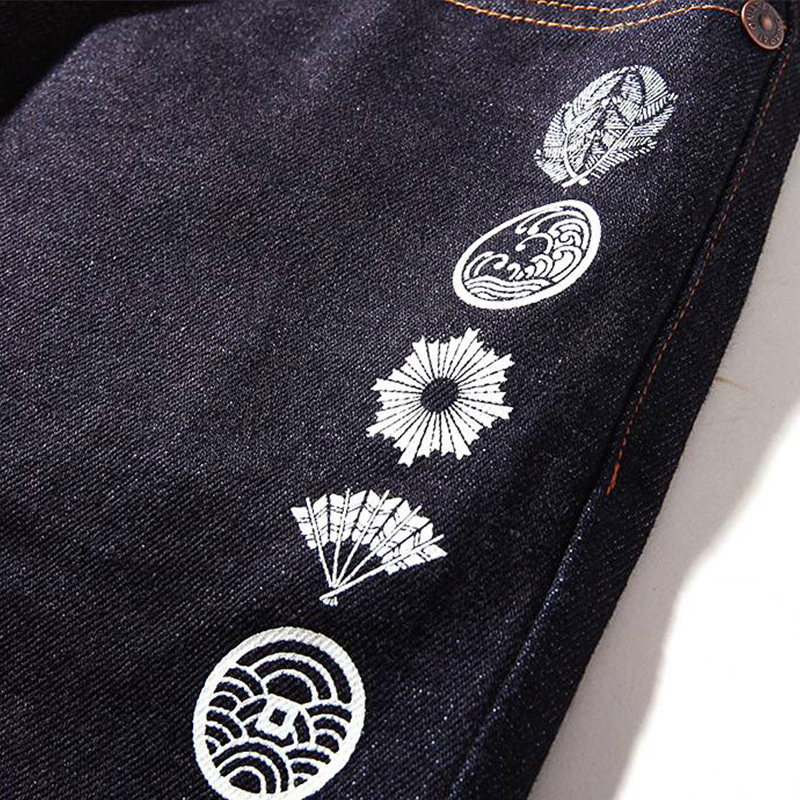 oniarai鬼洗 秋季新品 男士裤子 泥棒蓝五轮五袋宽直筒裤 8n7404