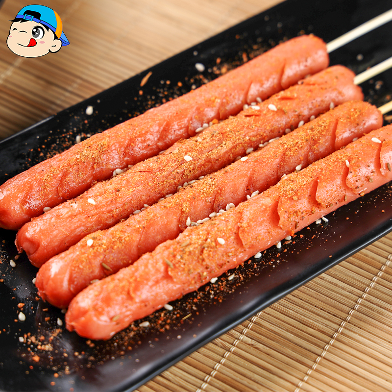 双汇香嫩煎烤旺火火腿肠100支整箱油炸香烤烧烤包装即食肠类