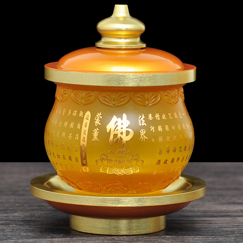 水杯净水财神供水佛前供佛圣水佛堂佛具寺庙摆件